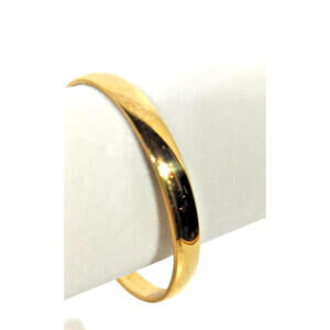 Monet Signed Gold Tone Classic Bangle Bracelet Sz 6.5 Basic Stack Piece Elegant